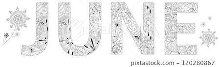 JUNE. Vector zentangle object for coloring, for decoration, for any purpose 120280867
