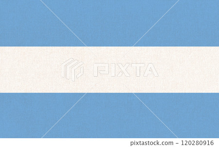 Flag of Argentina on fabric surface. Argentine civil national flag 120280916