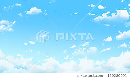 藍天水彩背景 120280991