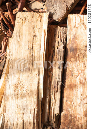 Stacked wood photo 120281868