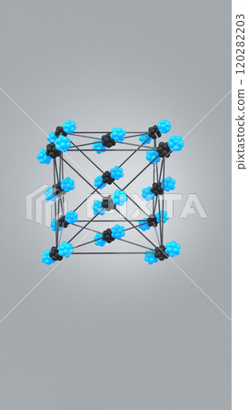 Model of Crystal Lattice of Carbon Dioxide. Model of Crystal Lattice of Carbon Dioxide. 120282203