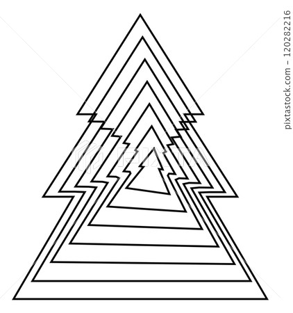 Geometric Christmas Tree Lines Vector Illustration Geometric Christmas Tree Lines Vector Illustration 120282216