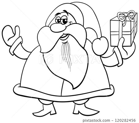 santa claus cartoon illustration coloring page 120282456
