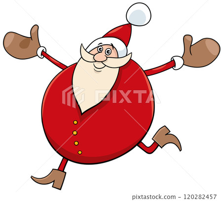 santa with present cartoon 120282457