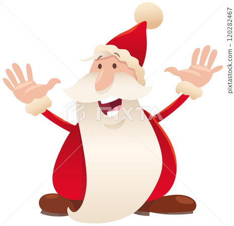 happy cartoon Santa Claus on Christmas time happy cartoon Santa Claus on Christmas time 120282467