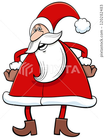 cartoon Santa Claus character with Christmas presents 120282483