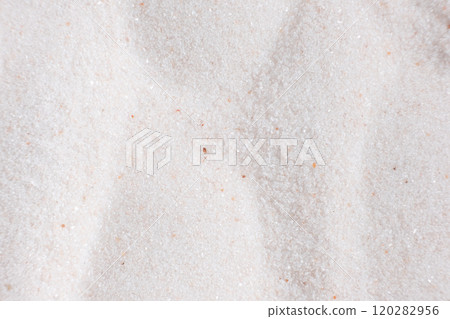 Natural Himalayan Pink Salt Fine Ground Top View Abstract Texture Background 120282956
