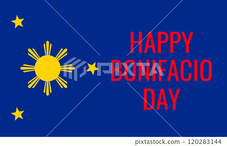 Happy Bonifacio Day banner. National holiday in Philippines celebrated on November 30. Vector template for typography poster, greeting card, flyer, etc. 120283144