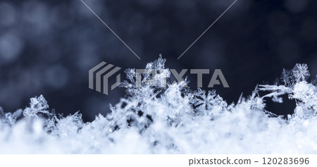 natural snowflakes on snow, winter natural snowflakes on snow, winter 120283696