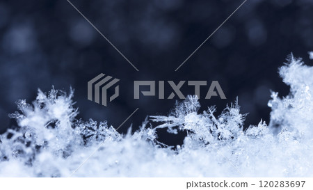 natural snowflakes on snow, winter natural snowflakes on snow, winter 120283697