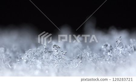 natural snowflakes on snow, winter natural snowflakes on snow, winter 120283721