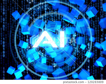 Blue cyber digital background image Blue cyber digital background image 120283809