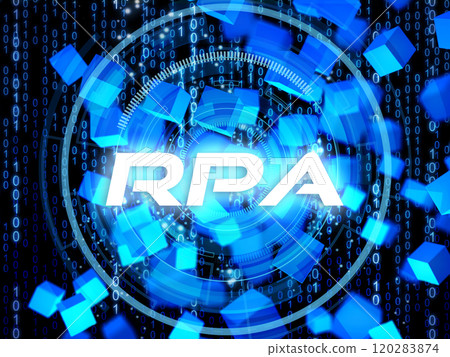 Blue cyber digital background image 120283874