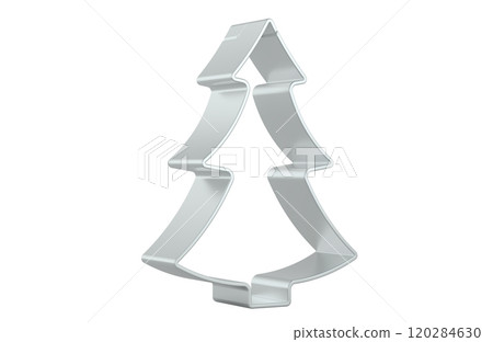 Christmas Tree Cookie Cutter. Cookie Cutter Christmas Shapes for Holiday Winter Baking. 3D rendering Christmas Tree Cookie Cutter. Cookie Cutter Christmas Shapes for Holiday Winter Baking. 3D rendering 120284630