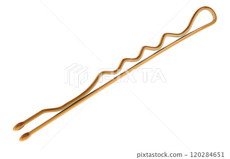 Hair grip, metallic hairpin. 3D rendering 120284651