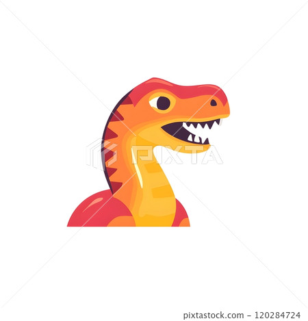 Simple Cartoon Dinosaur T Rex Prehistoric Reptile Symbol 120284724