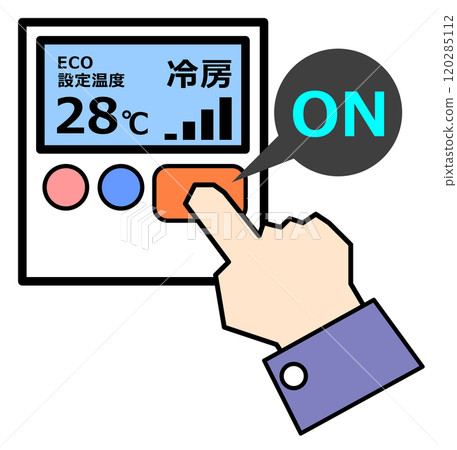 Illustration of air conditioner cooling setting to save energy in eco mode 120285112