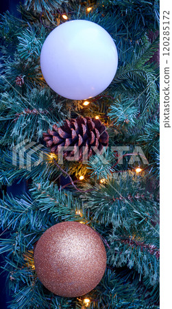 Christmas background with tree branches Christmas background with tree branches 120285172