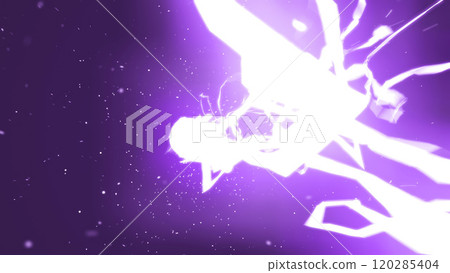 Bright pink electric lightning energy surge in dark space, offering a dynamic and intense visual of electric power and creativity background 120285404