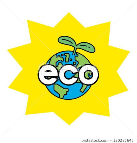 生態一詞和地球與幼葉的插圖 生態一詞和地球與幼葉的插圖 120285645