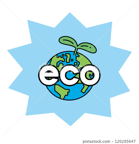 生態一詞和地球與幼葉的插圖 120285647