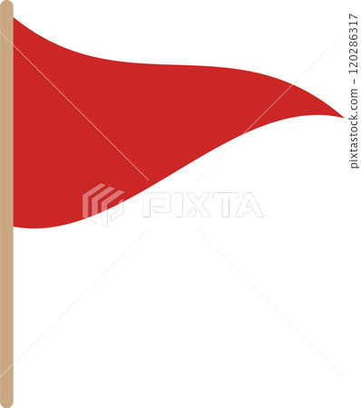 紅色三角旗簡單圖標 紅色三角旗簡單圖標 120286317