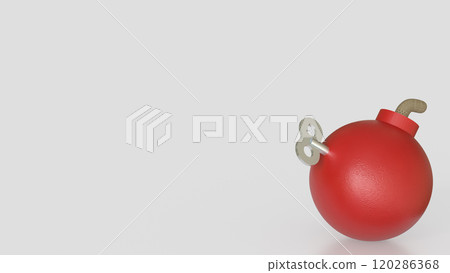 The Red Bomb and  wind up on white Background 3d rendering. 120286368