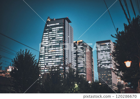 Night city office building scenery Night city office building scenery 120286670