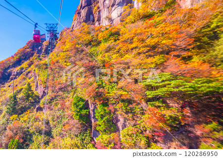Gozaisho Ropeway and autumn leaves Gozaisho Ropeway and autumn leaves 120286950
