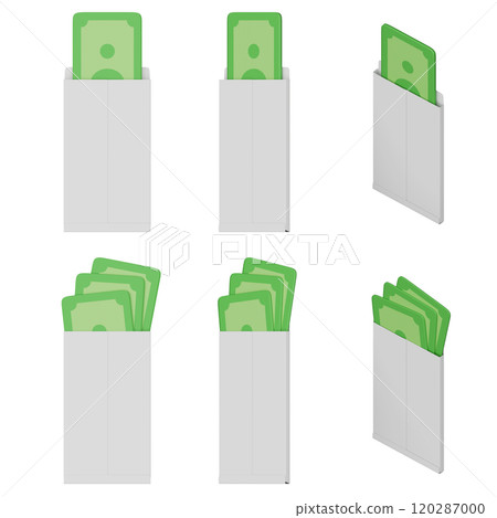 banknotes in a vertical envelope 3D graphic banknotes in a vertical envelope 3D graphic 120287000