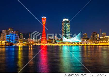 神戶港和美利堅公園的夜景 120287757