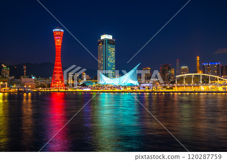 Night view of Kobe Port and Meriken Park 120287759