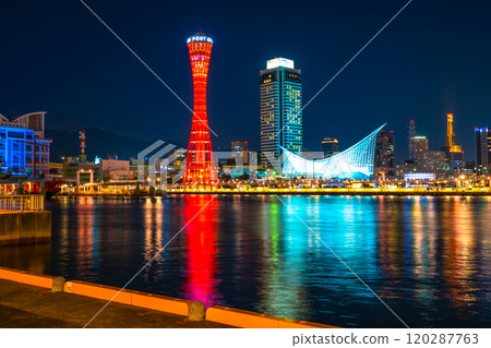 Night view of Kobe Port and Meriken Park 120287763