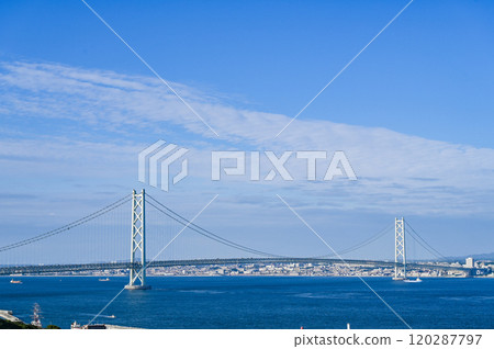 Akashi Kaikyo Bridge from Awajishima Akashi Kaikyo Bridge from Awajishima 120287797