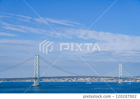 Akashi Kaikyo Bridge from Awajishima 120287802