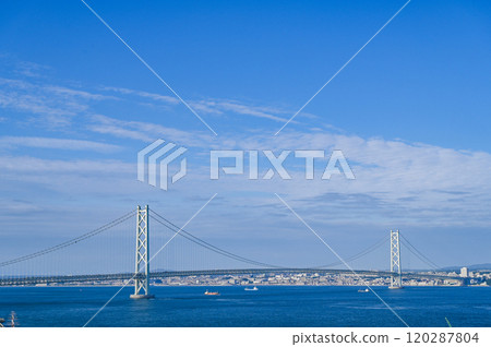 Akashi Kaikyo Bridge from Awajishima 120287804