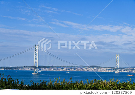Akashi Kaikyo Bridge from Awajishima Akashi Kaikyo Bridge from Awajishima 120287809