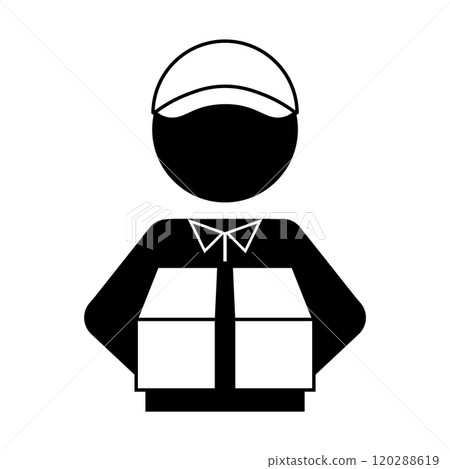 Pictogram of a person carrying a parcel 120288619