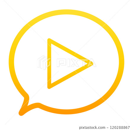 Yellow gradient | Play button and speech bubble 120288867