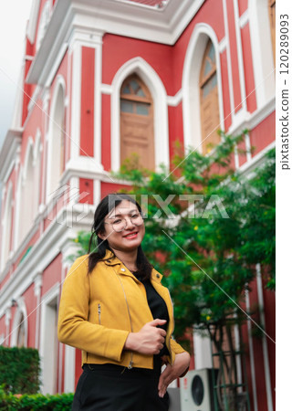 Woman (LGBTQ) posing outdoor fashion style 120289093