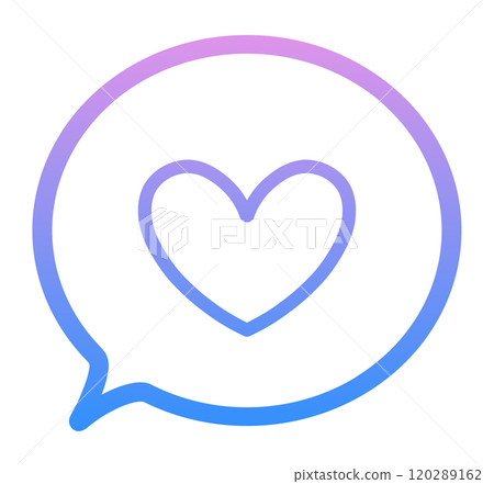 Blue-purple gradation | Heart symbol and speech bubble 120289162