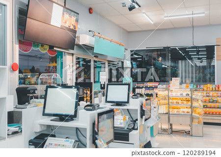 Supermarket or Hypermarket for shopping a food Supermarket or Hypermarket for shopping a food 120289194