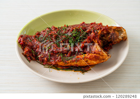 Deep fried fish and chili sauce Deep fried fish and chili sauce 120289248