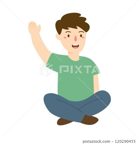 waving their hands in greeting 120290455