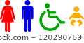 Pictogram toilet sign color illustration material 120290769