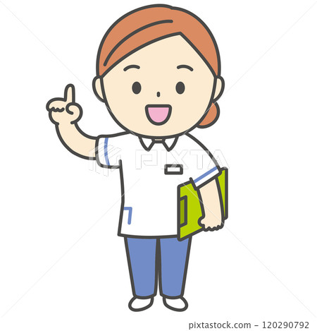 Explaining dental hygienist character illustration icon 120290792