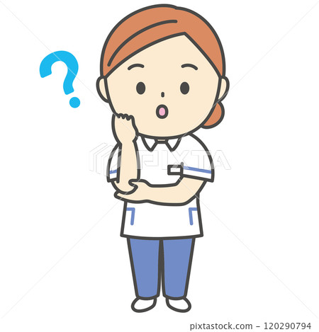 牙齒衛生員提問人物插圖圖標 牙齒衛生員提問人物插圖圖標 120290794