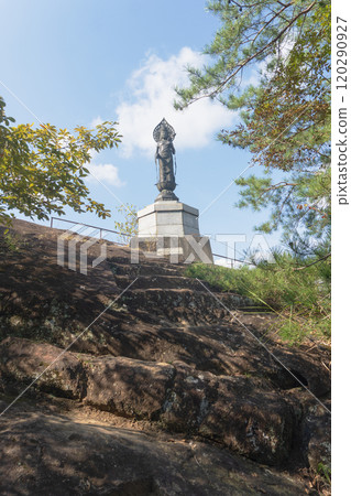 埼玉縣： 站在法勝寺大船岩上的大船觀音【秩父地質公園/秩父寺】小鹿野町 120290927