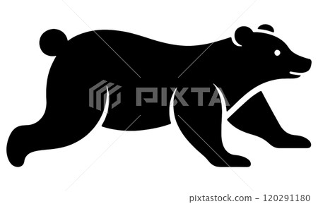 Simple silhouette illustration of a walking polar bear, cut out on transparent background Simple silhouette illustration of a walking polar bear, cut out on transparent background 120291180