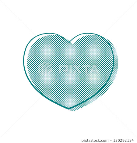 Hand-drawn heart - Soothing green like the deep sea 120292154